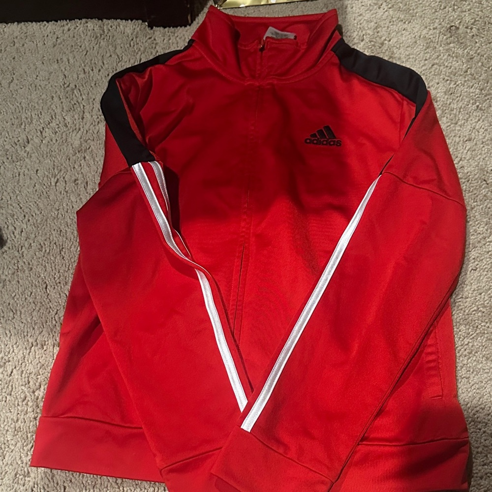Adidas Red and Black Track Jacket